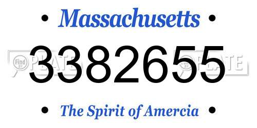 3382655 Massachusetts License Plate