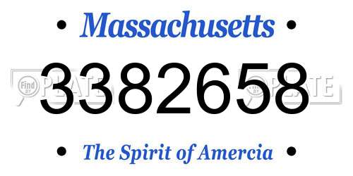 3382658 Massachusetts License Plate
