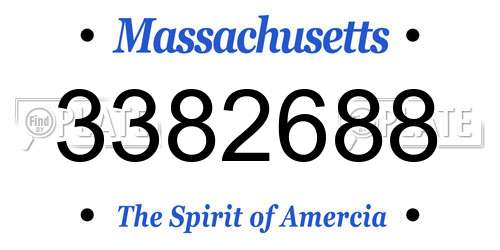 3382688 Massachusetts License Plate