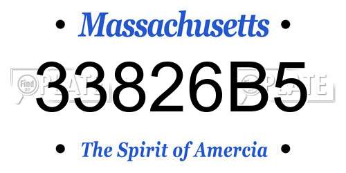 33826B5 Massachusetts License Plate