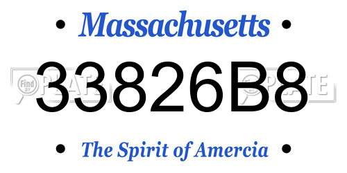 33826B8 Massachusetts License Plate