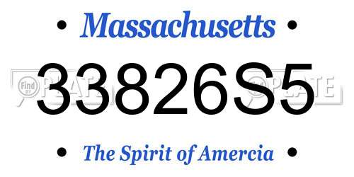 33826S5 Massachusetts License Plate