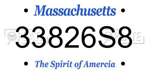 33826S8 Massachusetts License Plate