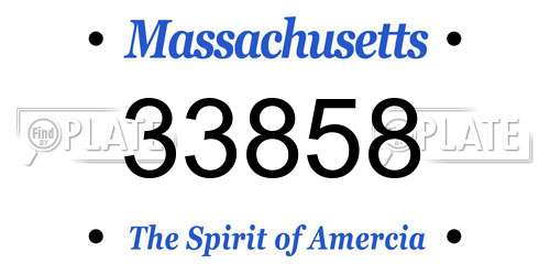 33858 Massachusetts License Plate