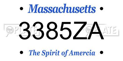 3385ZA Massachusetts License Plate