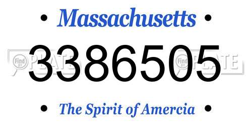 3386505 Massachusetts License Plate