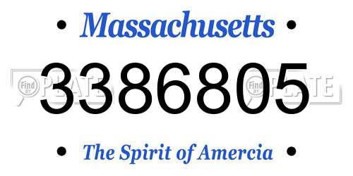 3386805 Massachusetts License Plate