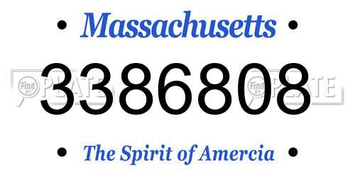 3386808 Massachusetts License Plate