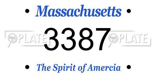 3387 Massachusetts License Plate