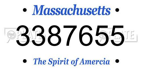 3387655 Massachusetts License Plate