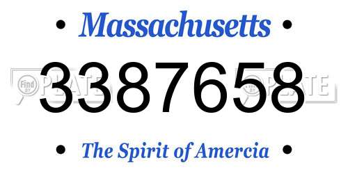 3387658 Massachusetts License Plate