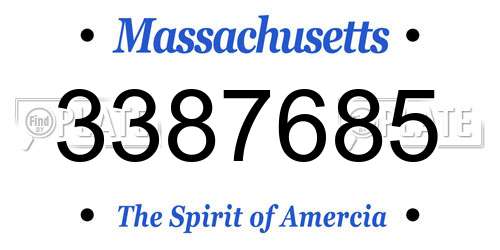 3387685 Massachusetts License Plate