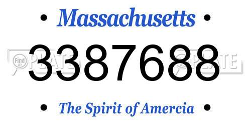 3387688 Massachusetts License Plate
