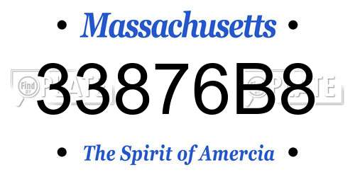 33876B8 Massachusetts License Plate
