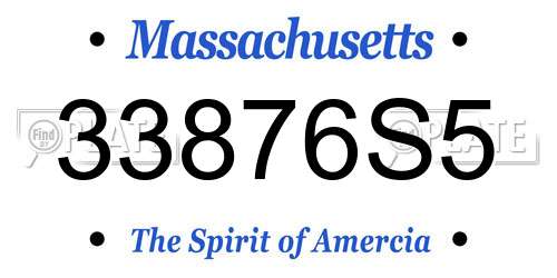 33876S5 Massachusetts License Plate