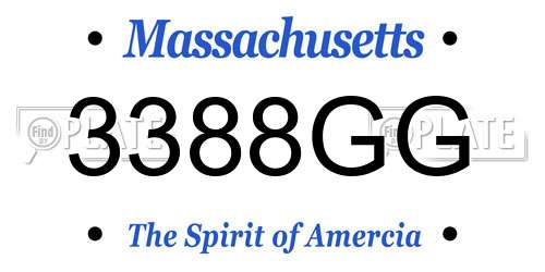 3388GG Massachusetts License Plate