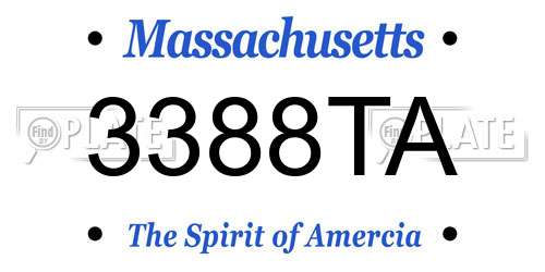3388TA Massachusetts License Plate