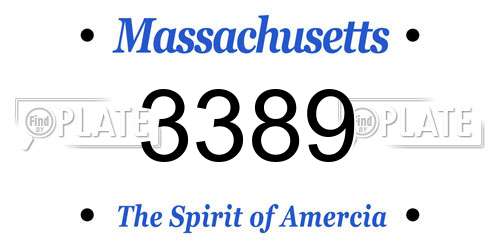 3389 Massachusetts License Plate