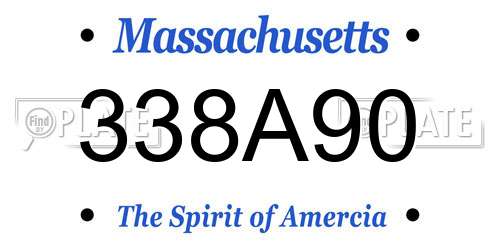 338A90 Massachusetts License Plate