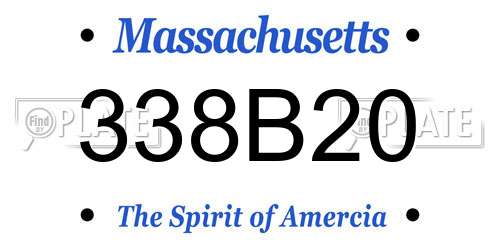 338B20 Massachusetts License Plate