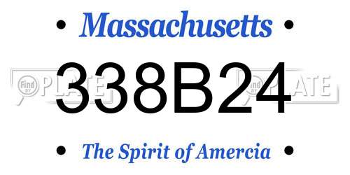 338B24 Massachusetts License Plate