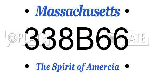 338B66 Massachusetts License Plate