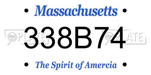 338B74 Massachusetts License Plate