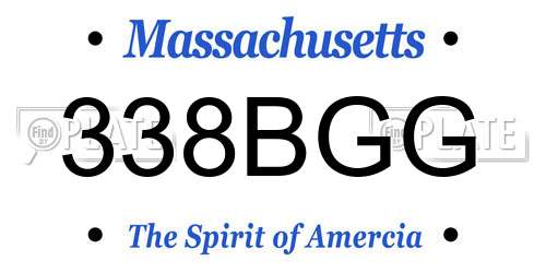 338BGG Massachusetts License Plate