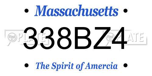338BZ4 Massachusetts License Plate