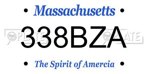 338BZA Massachusetts License Plate