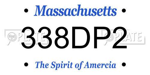 338DP2 Massachusetts License Plate
