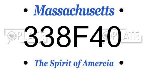 338F40 Massachusetts License Plate