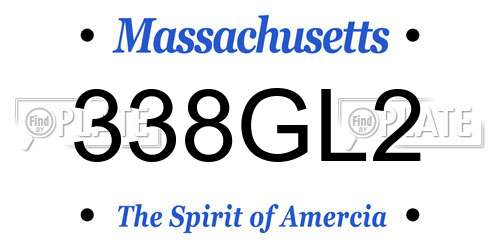 338GL2 Massachusetts License Plate