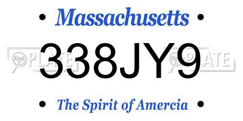 338JY9 Massachusetts License Plate