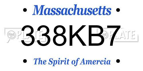 338KB7 Massachusetts License Plate