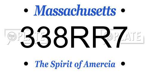 338RR7 Massachusetts License Plate