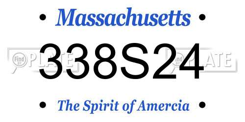 338S24 Massachusetts License Plate