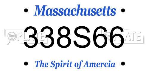 338S66 Massachusetts License Plate