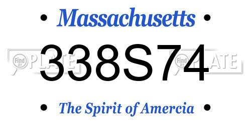 338S74 Massachusetts License Plate