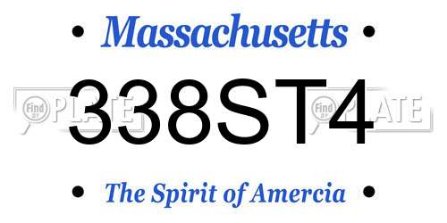 338ST4 Massachusetts License Plate