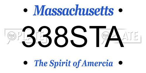 338STA Massachusetts License Plate