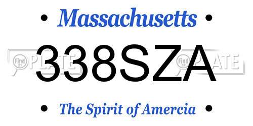 338SZA Massachusetts License Plate