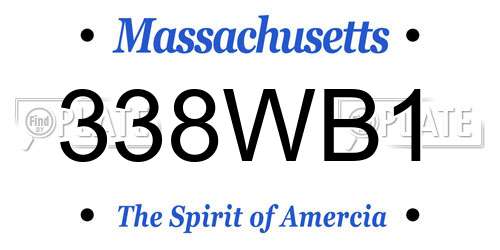 338WB1 Massachusetts License Plate