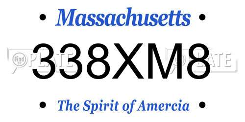338XM8 Massachusetts License Plate