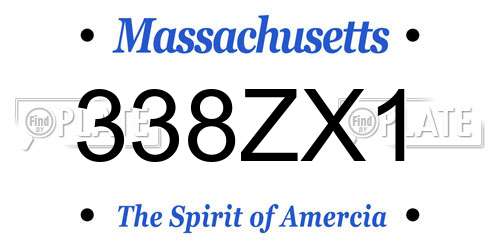 338ZX1 Massachusetts License Plate
