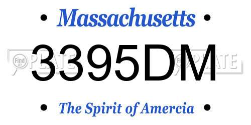 3395DM Massachusetts License Plate