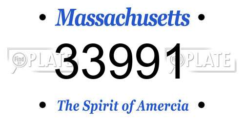 33991 Massachusetts License Plate