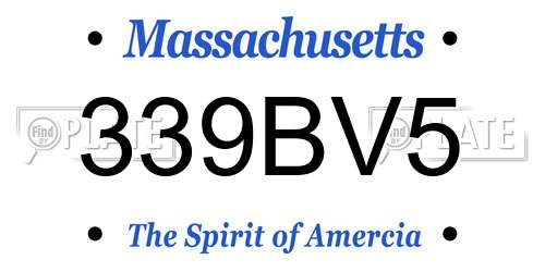 339BV5 Massachusetts License Plate