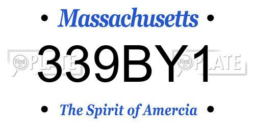 339BY1 Massachusetts License Plate