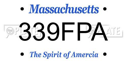 339FPA Massachusetts License Plate